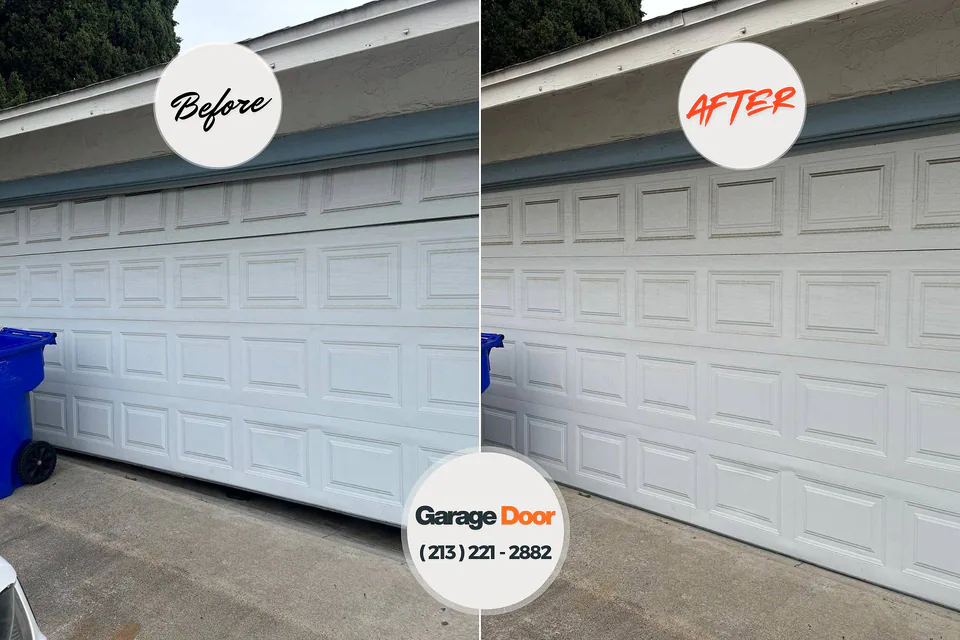 Before and after: garage door repair Tyrone, GA